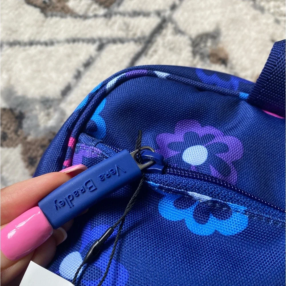 NWT New Ellie Floral Print Travel Organizer Vibrant Blue Pink Navy Purple Color